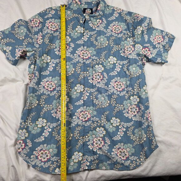 Reyn Spooner Furoshiki Floral Shirt Tailored Fit Mens Size XL Blue Casual Aloha - Picture 8 of 9